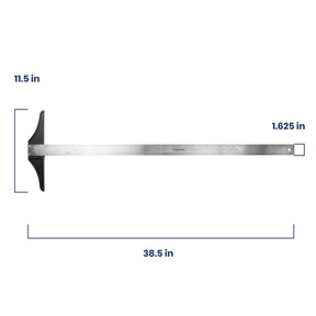Pacific Arc 18 To 48 Inch T Square, Traditional Stainless Steel, Graduated Inch and Pica