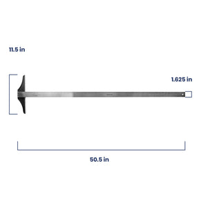 Pacific Arc 18 To 48 Inch T Square, Traditional Stainless Steel, Graduated Inch and Pica