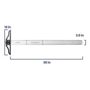 Pacific Arc 18 to 42 Inch T Square, Traditional Acrylic Graduated in Inch and Metric, Detachable Head