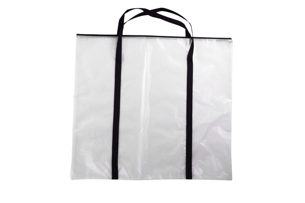 Pacific Arc Sketchboard Case Mesh Bag With Handles, Extra Large Clear Vinyl Zipper Storage Bag