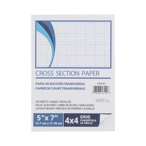 Pacific Arc - Cross Section Paper Pack, 500 Sheets, 8.5 Inch x 11 Inch, 4 x 4 Grid