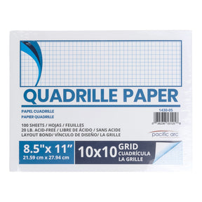 Pacific Arc, Quadrille Paper Pad, 50 Sheets 8.5 Inch x 11 Inch, 4 x 4 Grid