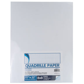 Pacific Arc, Quadrille Paper Pad, 50 Sheets 8.5 Inch x 11 Inch, 4 x 4 Grid