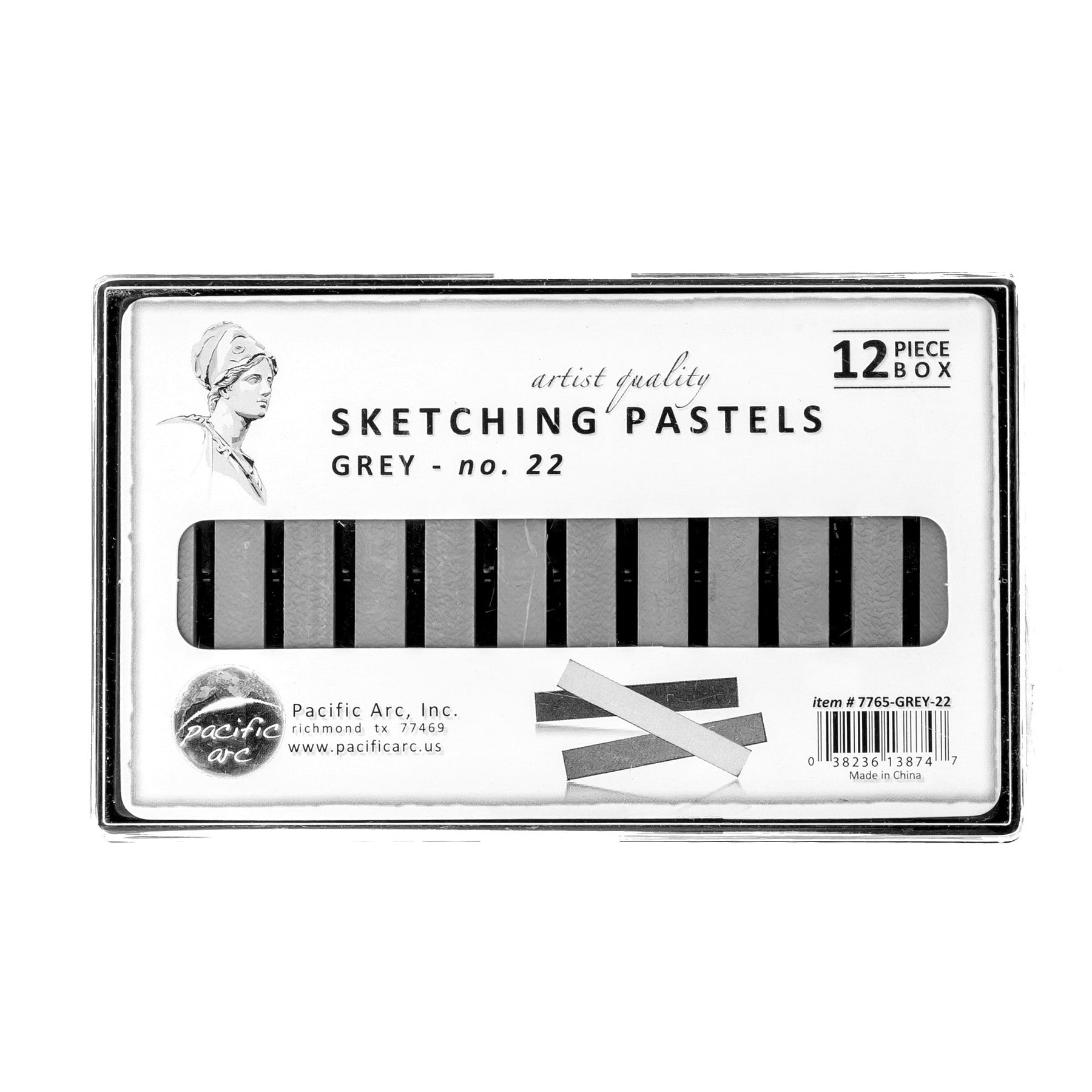 Pacific Arc - Sketching Pastel Set, 3-piece - Semi-Soft - White- For Sketching, Blending, Lighten and Drawing - Non-Toxic