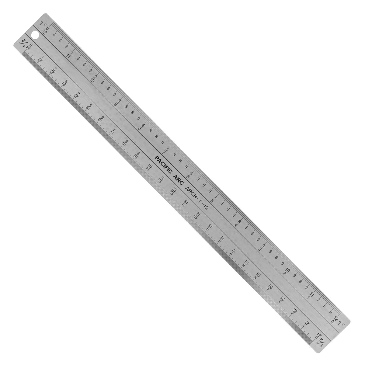 Pacific Arc Stainless Steel Rulers Inch/Metric with Conversion Table 18 in.