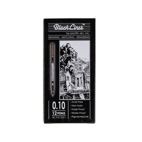 Pacific Arc | Blackliner Black Fineliner Pens | Differently Sized Fine Drawing Pens