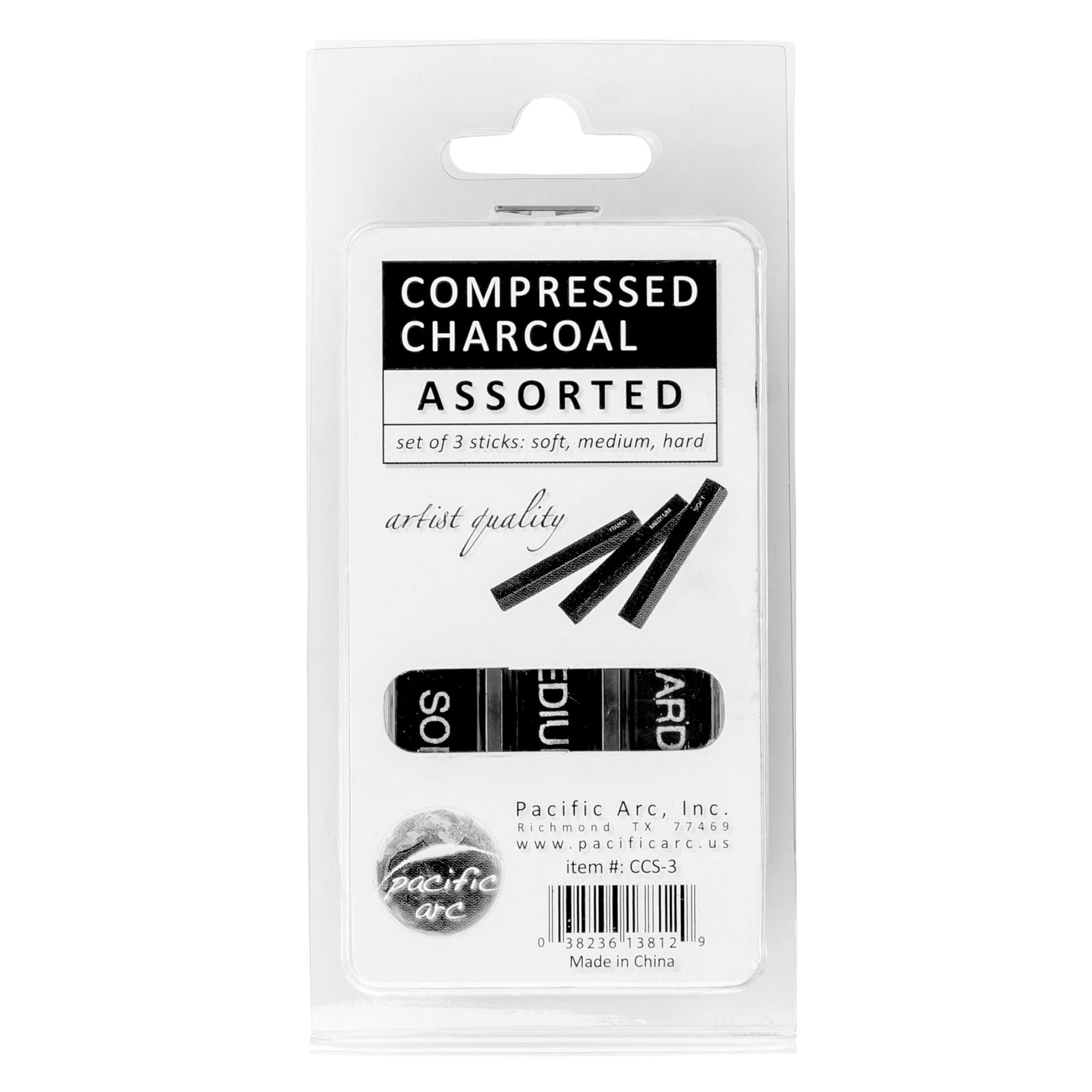 Artist Compressed Charcoal Sticks for Sketching, Drawing, Shading, Soft,  Medi