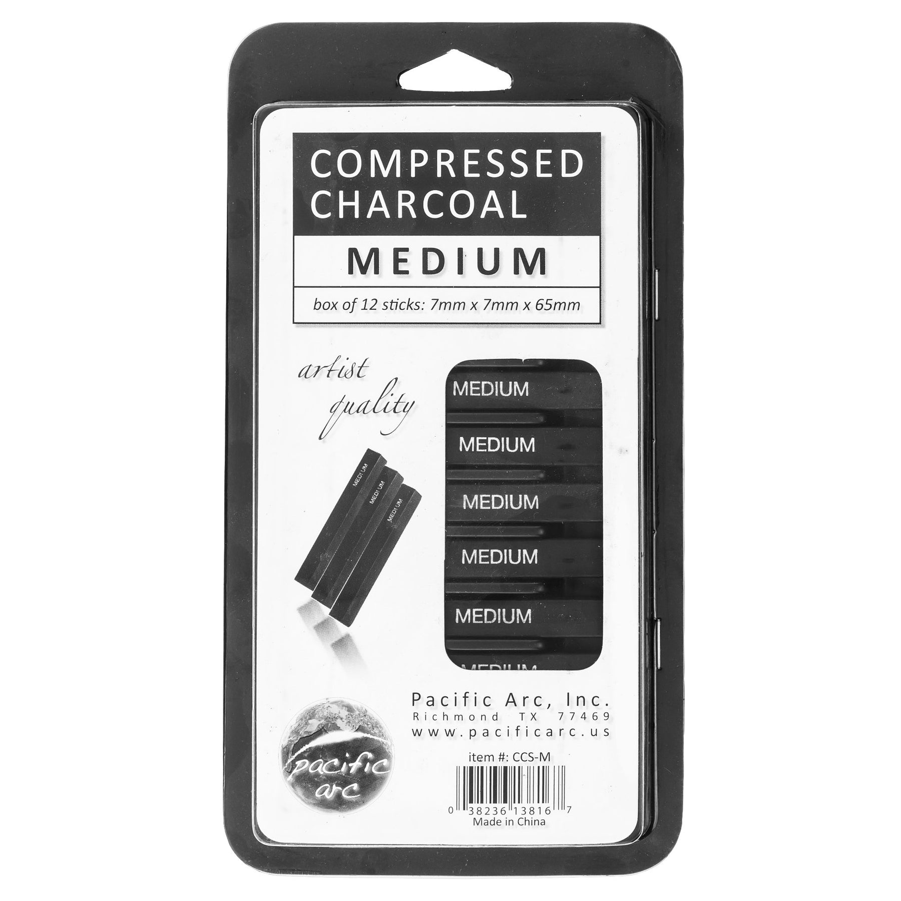 Compressed Charcoal Sticks Soft 12 Pack for Drawing, Sketching, and Shading