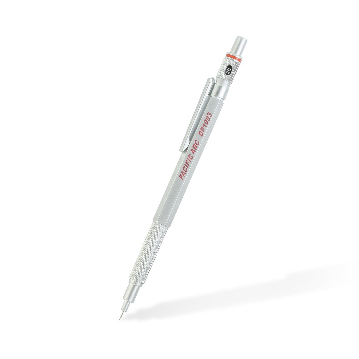 Pacific Arc - Chromograph Metal Mechanical Pencil .9 mm Silver Barrel Mechanical Pencil with Built In Adjustable Pencil Grade, Lead Pencil Holder for Drafting, Sketching, and Drawing