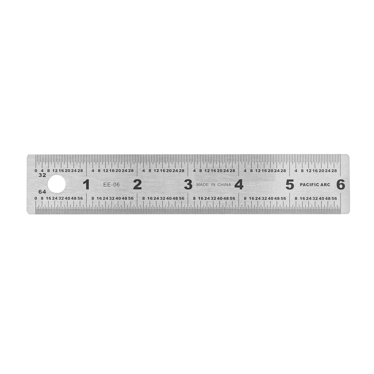 Pacific Ar, Stainless Steel Ruler Inch and Metric, with Inch (8th, 16th,  32nd), Metric (mm)