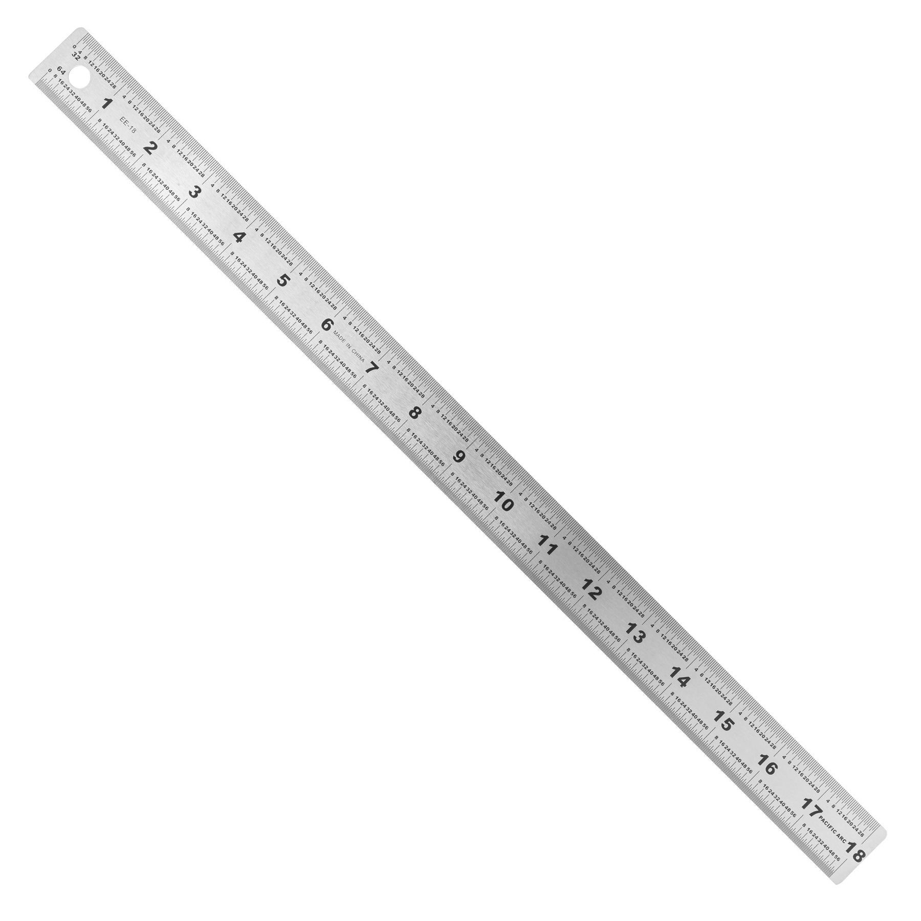 Pacific Arc Stainless Steel Ruler with 32nd and 64th Graduations