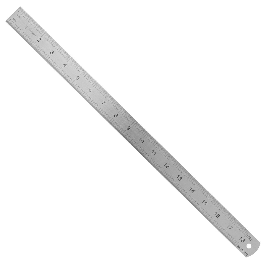 Metal Ruler Per 16 Pacific Arc Stainless Steel Ruler with Inch (8th, 16th, 32nd), Metric (mm)