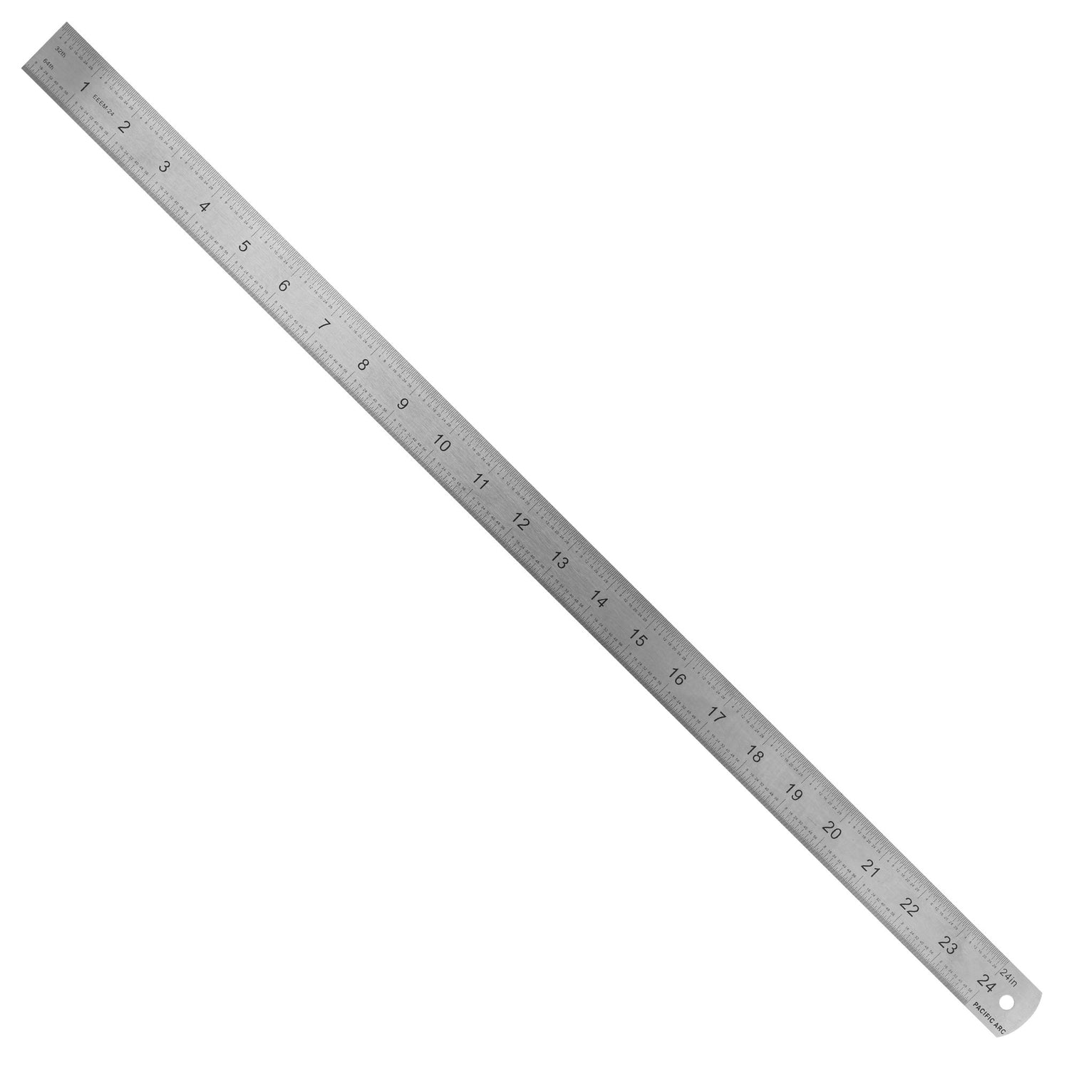 Pacific Arc Stainless Steel Ruler with Inch (8th, 16th, 32nd), Metric (mm)