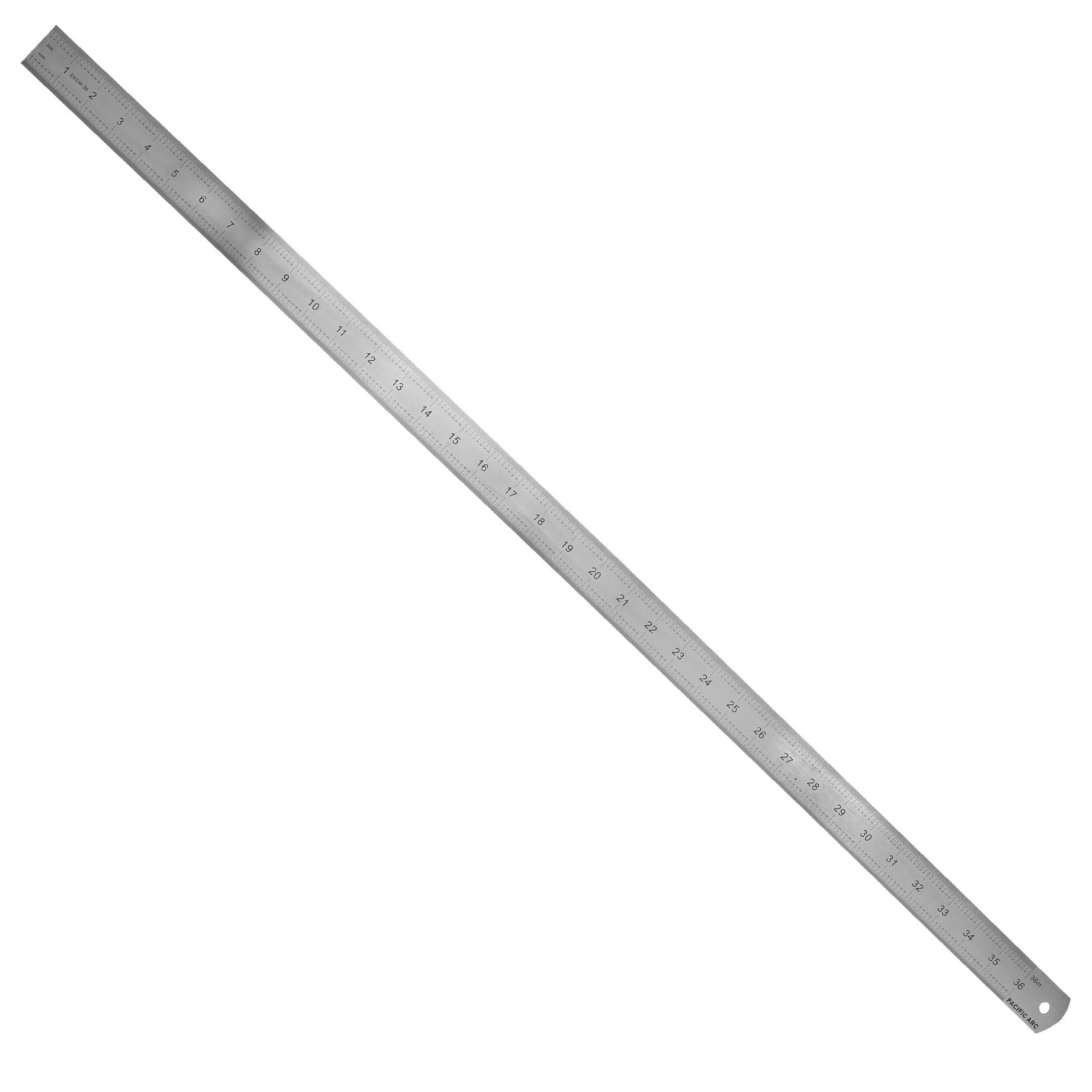 Pacific Arc Stainless Steel Ruler with Inch and Metric(mm), Non