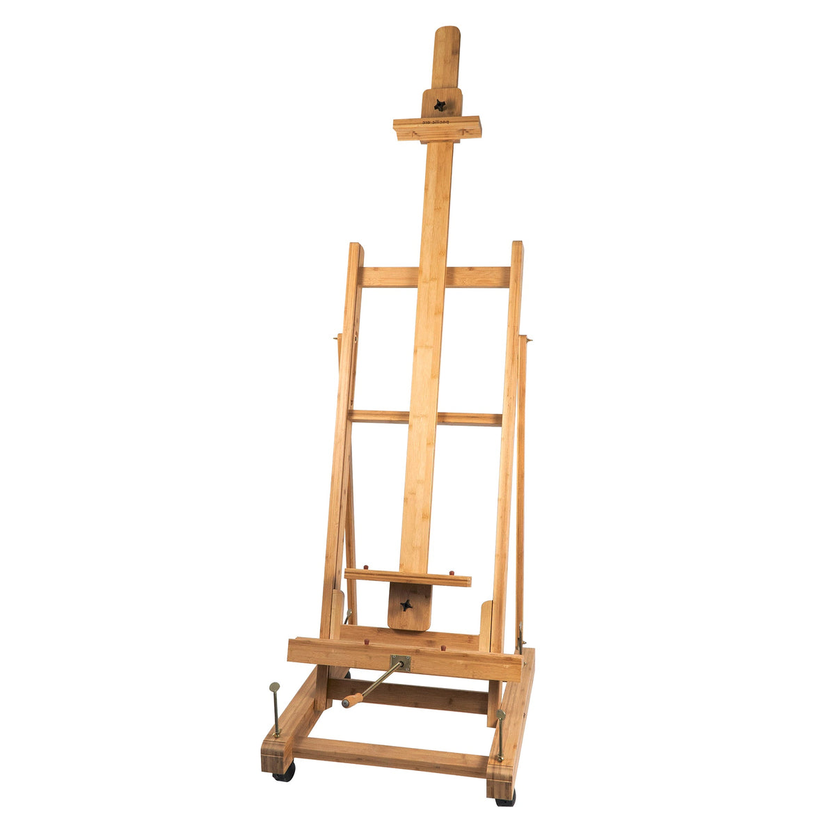 Large Studio H-Frame Easel - Solid Bamboo Wood Artist Easel Adjustable  Movable Tilting Easel, Floor Painting Easel Stand, Holds Canvas Art up to  81