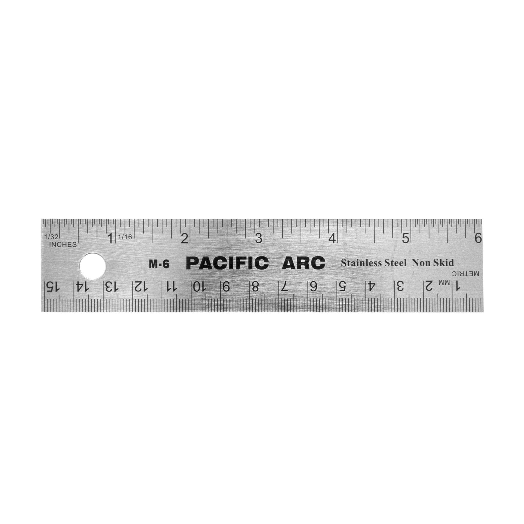 Pacific Ar, Stainless Steel Ruler Inch and Metric, with Inch (8th, 16th,  32nd), Metric (mm)