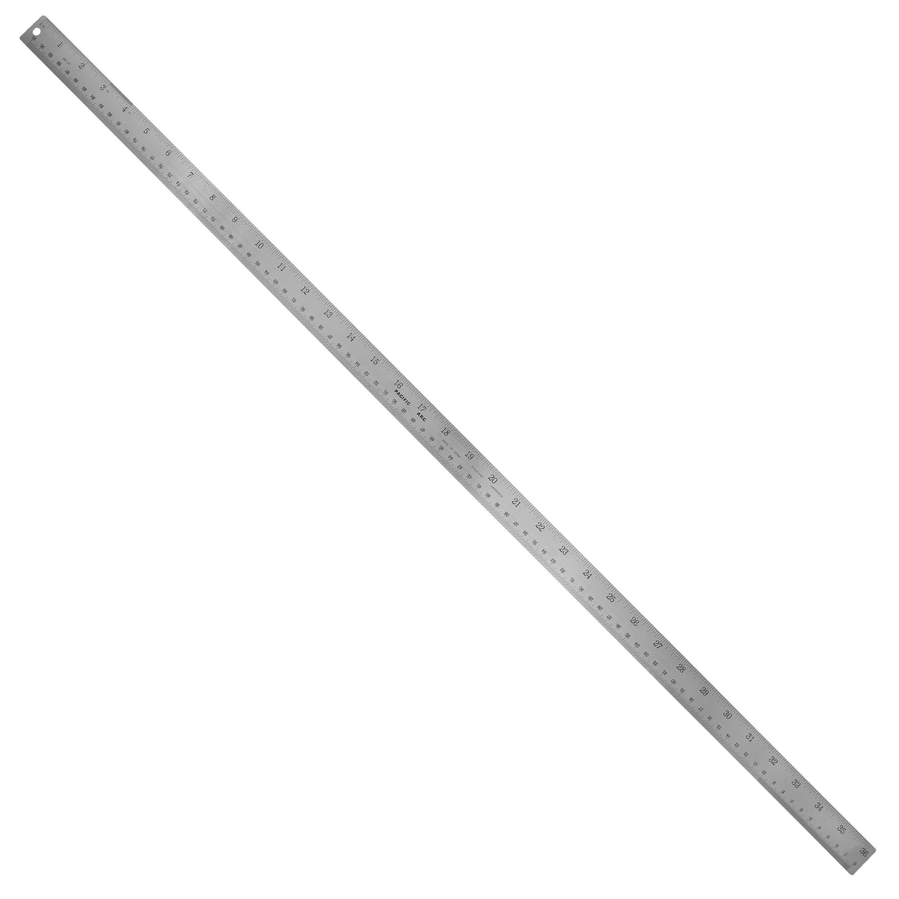 Pacific Arc Stainless-Steel Cork-Back Ruler - 12