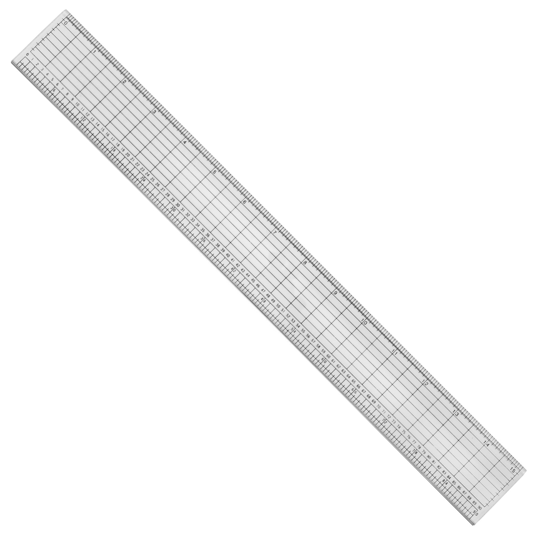 Pacific Arc - Clear Graphic Arts Acrylic Ruler with Metal Edge, 15 Inches