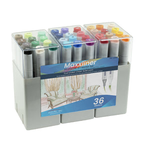 Pacific Arc - Maxxliner - Alcohol Based - Dual Tip Colorless Blender and Colored packs- For Artist, Professional or School Work.