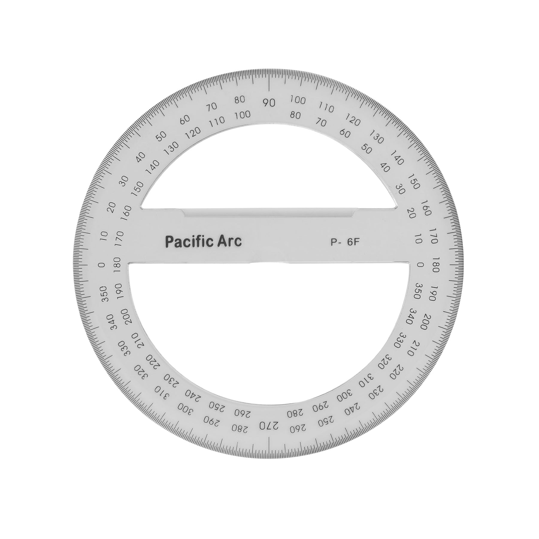 Pacific Arc's 180 degree Plastic Protractor Clear Ruler
