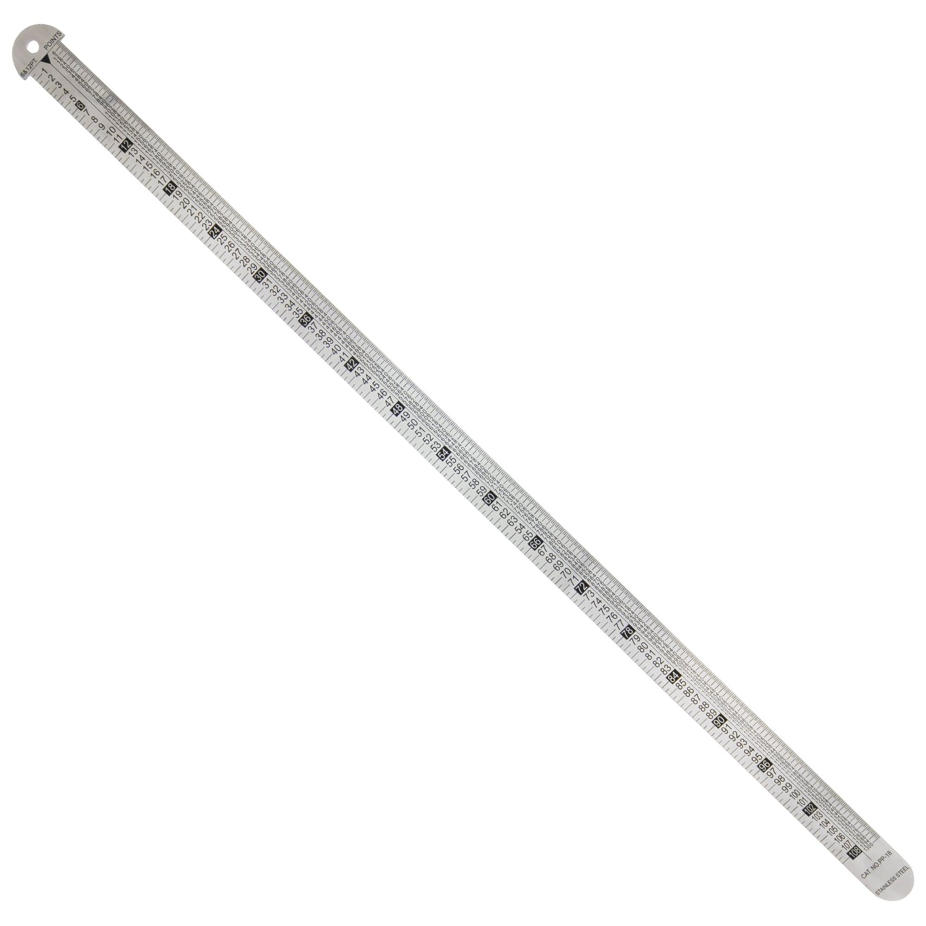 Pacific Arc Stainless Steel 18 Inch Metal Ruler Non-Slip Cork Back, with  Inch and Metric Graduations