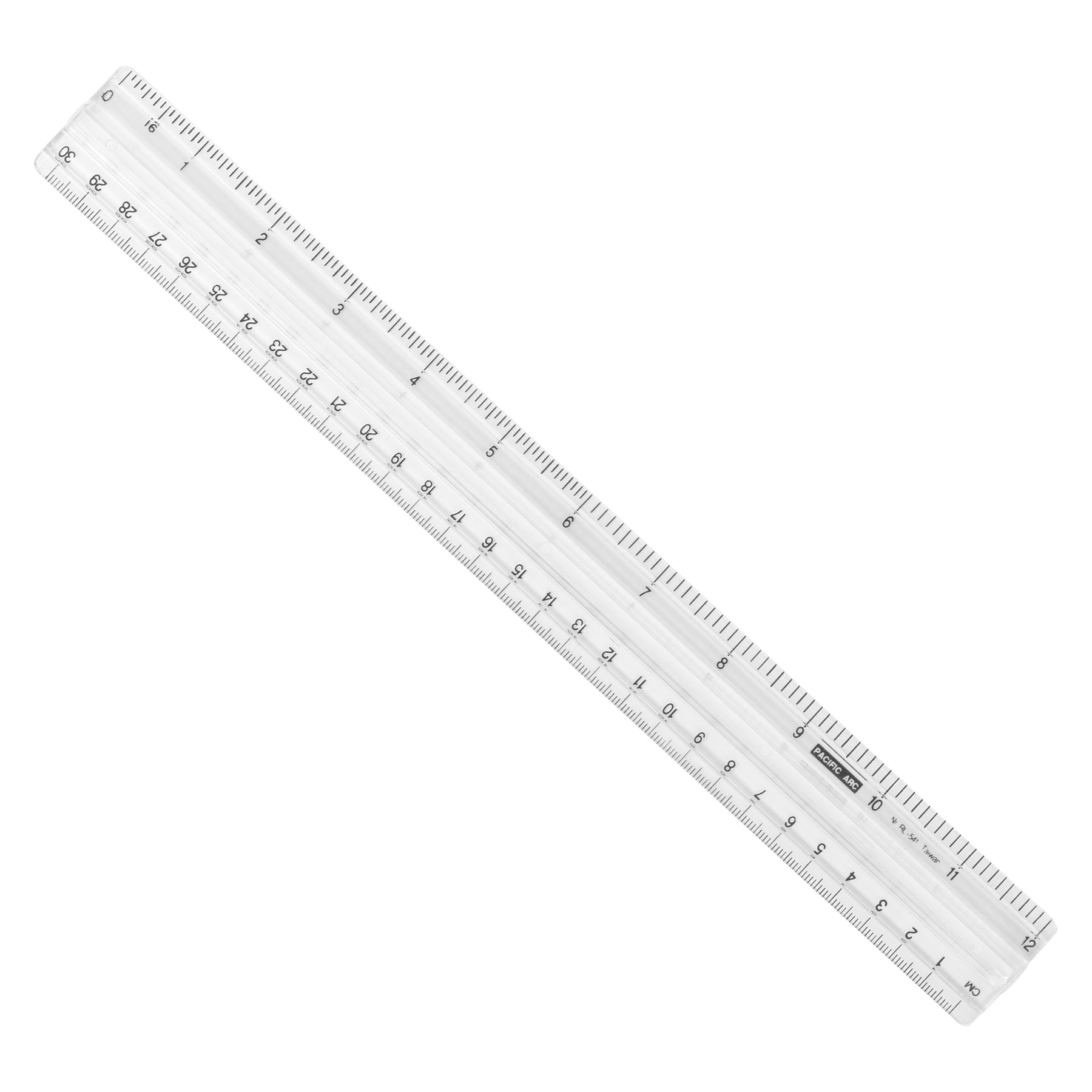 Pacific Arc - Easy Grip Ruler, 12 Inch, Inches and Centimeters, Clear