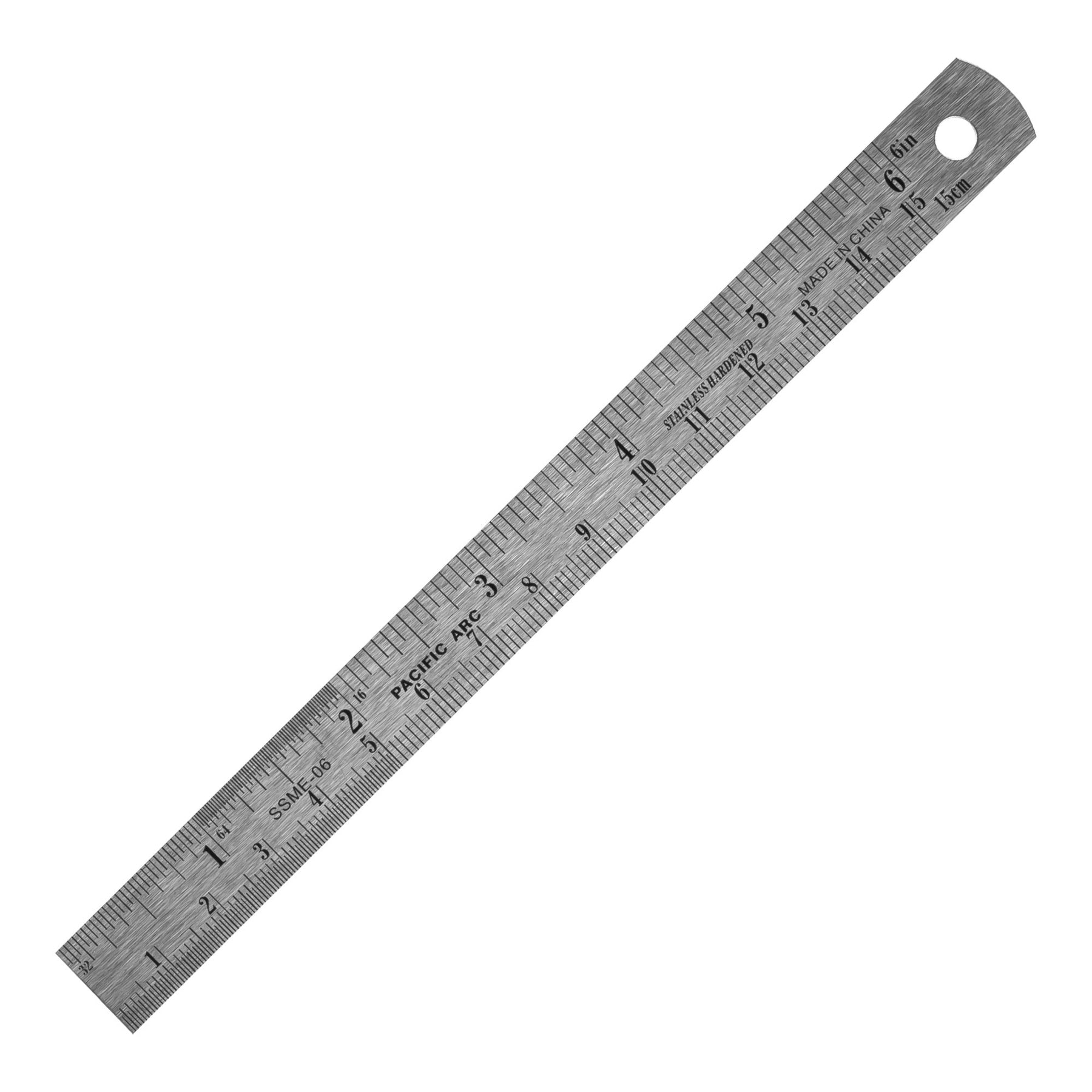 Pacific Arc Non-Skid Cork Back Stainless Ruler 6in