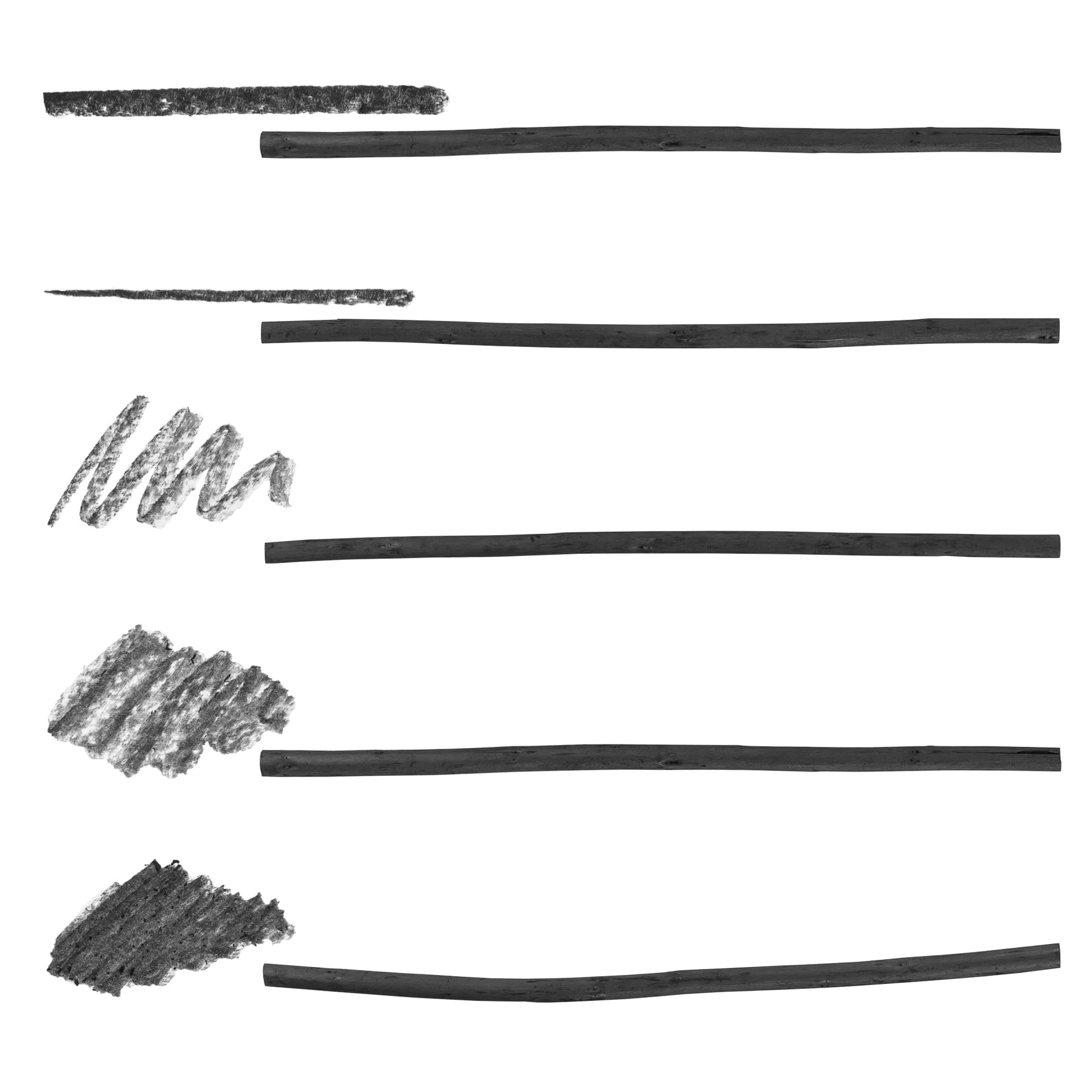 Pacific Arc - Artist Vine Charcoal, Soft, Black 4 Charcoal Sticks for Drawing, Sketching, and Fine Art