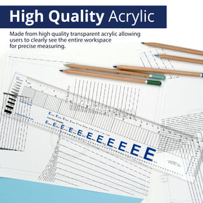 Pacific Arc - Clear Graphic Arts Combo Ruler, 12 Inches…