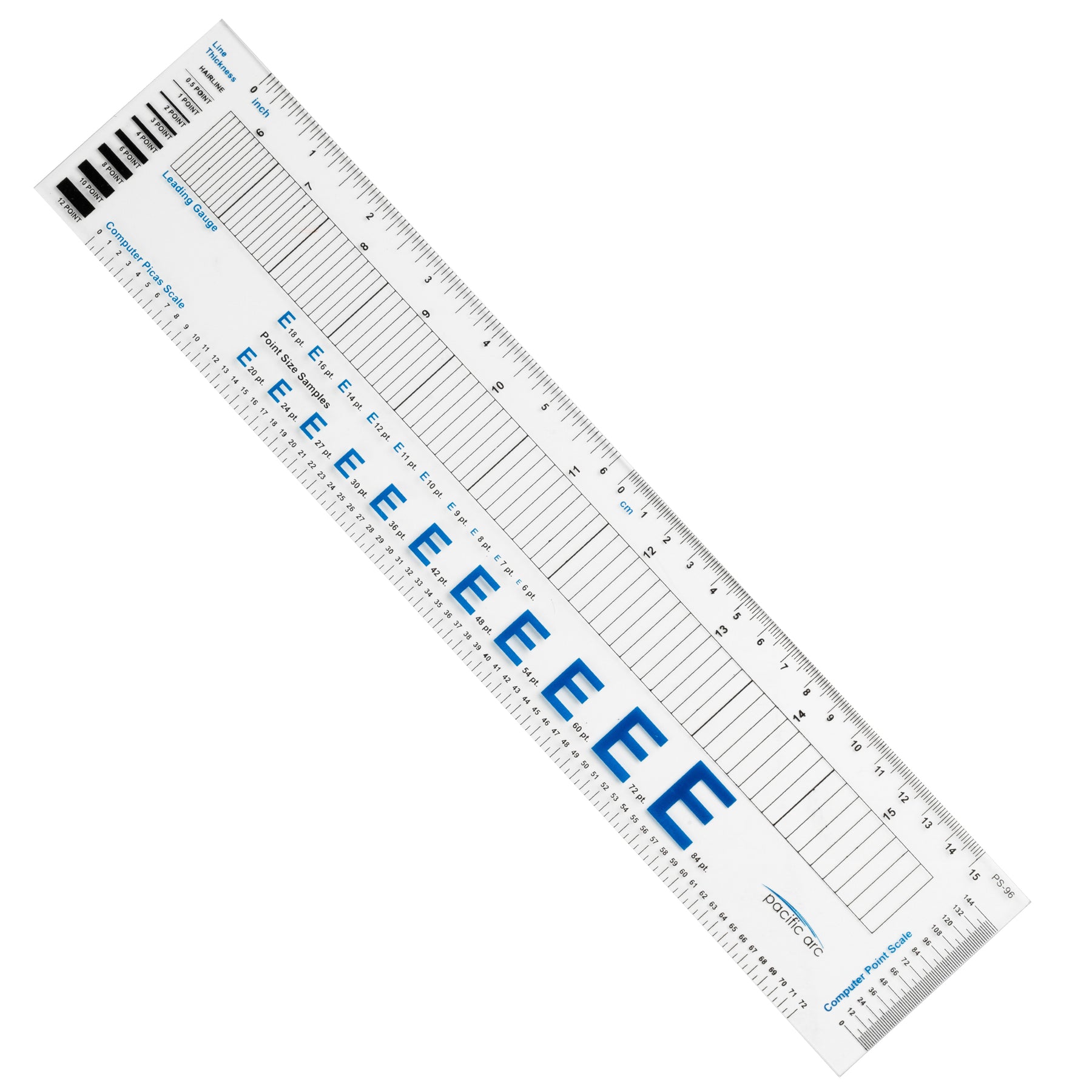 Pa Ruler Pacific Arc - Clear Graphic Arts Combo Ruler, 12 Inches…